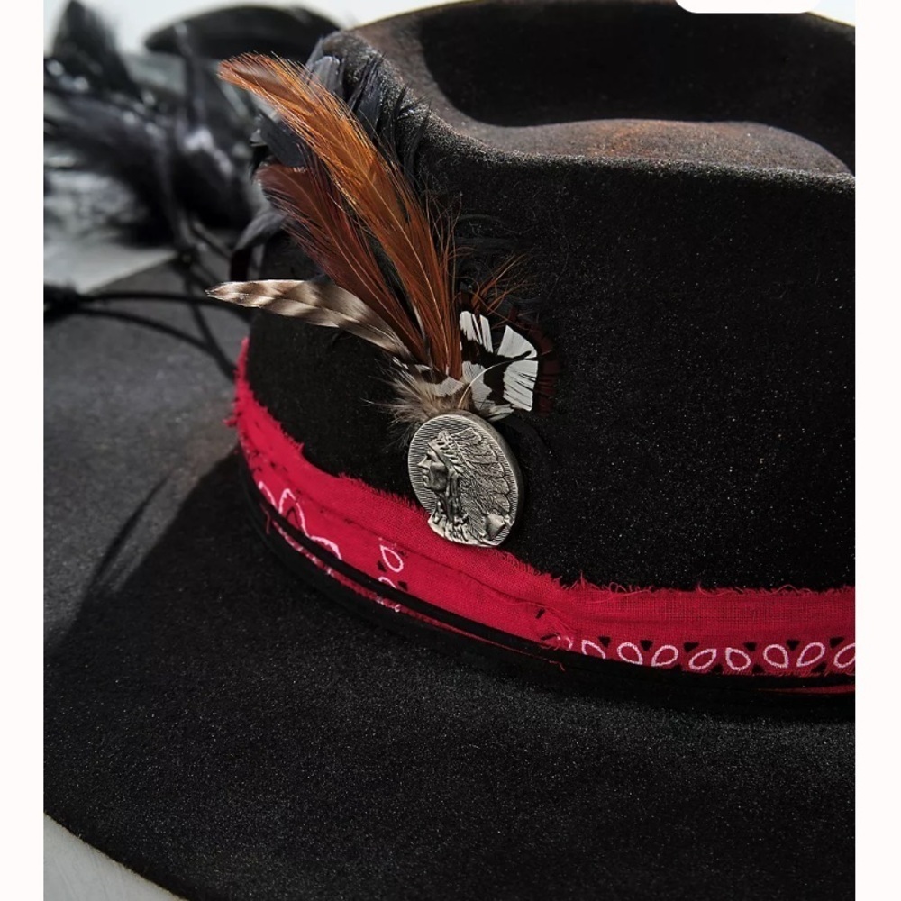 Free people fairy feather tale felt  grand central hat co new with tags - Picture 2 of 15